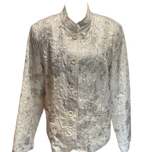 Glitzy Erin London Long Sleeved Jacket In Cream And Silver
